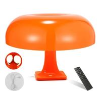 LOGT Seta LED Lámpara de Mesa Naranja Regulable Mando a Distancia Luz de Mesa con Enchufe Cable Interruptor Seta Iluminación con Función Memoria Luminaria de Mesilla de Noche Moderna Deco Iluminación