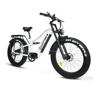 Lohang Bicicleta Eléctrica para Adultos, MTB 26 Pulgadas, Batería 48 V 18 Ah, Autonomía de hasta 40-90 km, Motor único, doble amortiguadores, 7 velocidades, bicicleta eléctrica de playa y nieve (18