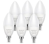 LOHAS 7W Bombilla LED E14 Vela, Blanco Cálido 3000K, 600 Lumen, equivalente a 60 W, Bombilla LED de Tornillo Edison Pequeñas, Bombilla para Lámpara Decorativa, No Regulable, paquete de 6