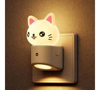 LOHAS-LED Luz Nocturna para Enchufar, 3D Gatito Lindo con Sensor Crepuscular, RGB + Blanco Cálido 3000K, Cambio de Color, Luz Nocturna para Bebés para Habitación Infantil, Niños Pequeños, Pasillo