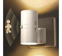 LOHAS-LED Vigilante con detector de movimiento, 2 piezas, toma de vela blanca caliente 3000K, luminosidad ajustable 0-100 lm, luz regulable, toma interior para niños, pasillo, escalera, habitación
