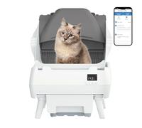 Lohhuby Caja de arena automática para gatos, autolimpieza, control de aplicación, diseño abierto, monitor de salud inteligente, adecuado para gatos y gatitos medianos, seguridad antipellizcos