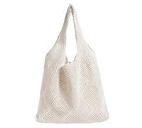 LOHOM Bolso de playa para mujer, bolso de hombro de malla para el verano, bolsa de playa de malla para viajes a la playa compras todos los días, beige, Come illustrato