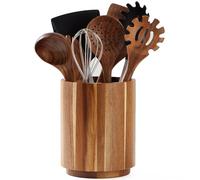 LOHONER Soporte en madera de acacia para utensilios de cocina, soporte giratorio de 360° para decoración de encimera de cocina, 18.28 cm