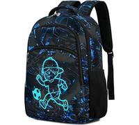 LOIDOU Mochila escolar para niños, mochila escolar, mochila para niñas, ligera, apta para niños, mochilas escolares, regalos para el tiempo libre, Rey de fútbol, L