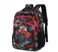 LOIDOU Mochila escolar para niños, mochila escolar, mochila para niñas, ligera, apta para niños, mochilas escolares, regalos para el tiempo libre, Vehículo de gran rueda, L