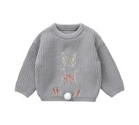 LOIJMK Baby Girl Valentines Day Outfit Love Heart Sweet Long Sleeve Sweater T-shirt Crew Neck Tops Fall Winter Clothes Slim Strickjacke Mädchen, gris, 2-3 años