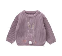 LOIJMK Baby Girl Valentines Day Outfit Love Heart Sweet Long Sleeve Sweater T-shirt Crew Neck Tops Fall Winter Clothes Slim Strickjacke Mädchen, morado, 2-3 años