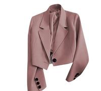 LOIJMK Blazer - Chaqueta corta para mujer, color negro, elegante, chaqueta, traje, gabardina, negocios, oficina, traje de oficina, chaqueta de estilo vintage, blazerjacke cardigan blazermantel Outwear