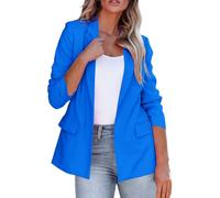 LOIJMK Blazer para mujer elegante y festivo: trajes Sakko sin botones Slim Fit Blazer abrigo chaqueta de entretiempo chaqueta de manga larga blazer ropa de calle color sólido gabardina negocio oficina