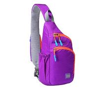 LOIJMK Bolso bandolera con cremallera para hombre y mujer, bolso bandolera, ciclismo, bolsa de deporte, montañismo, viajes, mochila pequeña bandolera, maletín para hombre, morado, talla única