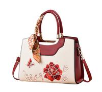 LOIJMK Bolso de la compra de piel sintética para mujer, bolso de hombro, bolso de mano de trabajo, bolso de la compra, bolso bandolera, camuflaje, Rojo sandía, talla única