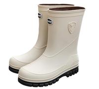 LOIJMK Botas de goma para mujer, impermeables, botas de lluvia, botas de media altura, botines para el tobillo, botas de trabajo, botas de goma, botas de trabajo, botas de jardín, botas de seguridad