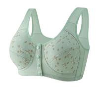 LOIJMK Bras for Older Women 2024 New Comfortable Convenient Front Close Button Cotton Bras for Older Women No Underwire Ropa de Embarazo, verde menta, M