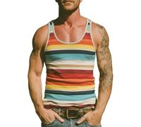 LOIJMK Camiseta de manga corta para hombre, diseño a rayas, Rosa., 5XL
