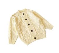 LOIJMK Cárdigan de punto para bebé, suéter cálido, tops para niños pequeños, ropa de abrigo sólida, chaqueta, abrigo, ropa, camisa, caballos, niñas, Blanco, 1-2 años