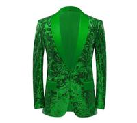 LOIJMK Chaqueta blazer de lentejuelas para hombre negro: chaqueta de traje entallada con un botón, chaqueta blazer abrigo blazer fiesta traje festivo ropa exterior blazer clásico navidad blazer