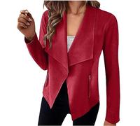 LOIJMK Chaqueta de entretiempo para mujer elegante: abrigo cárdigan abierto frente abierto chaqueta casual outwear con cremallera abrigo de entretiempo chaqueta cortavientos transpirable gabardina