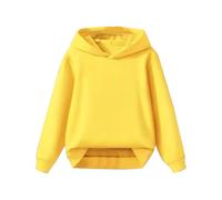 LOIJMK Children's Middle and Large Children's Autumn Solid Color Suéter Suéter Sudadera Niños, amarillo, 5-6 años