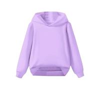 LOIJMK Children's Middle and Large Children's Autumn Solid Color Suéter Suéter Sudadera Niños, morado, 5-6 años