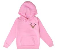 LOIJMK Christmas Deer Print Hoodie Foreign Trade Autumn and Winter Leisure Loose Children's Hoodie Mameluco Recién Nacido Niña, Rosa., 3-4 años