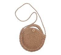 LOIJMK Círculo tejido a mano redondo retro bolso de playa de ratán bolso de hombro vacaciones playa trenzado redondo mano Bill hombro uso Everything casual trenzado bolsa de paja bandolera para hombre