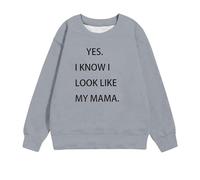 LOIJMK Cute Graphic Sweatshirts for Girls Casual Long Sleeve Crewneck Pullovers Funny Letter Print Sweater Tops 1 11 Years Sudadera Niñas Rojo, gris, 9-10 años