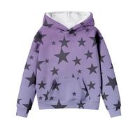 LOIJMK Cute Hoodies for Tween Girls Long Sleeve Star Graphic Oversized Sweatshirts Cute Fall Pullover Tops Comfy Winter Outfits Mädchen Pullover 128, morado, 1-2 años