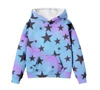 LOIJMK Cute Hoodies for Tween Girls Long Sleeve Star Graphic Oversized Sweatshirts Cute Fall Pullover Tops Comfy Winter Outfits Mädchen Pullover 128, azul celeste, 1-2 años