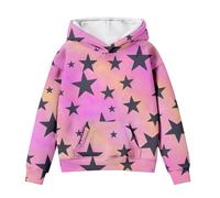 LOIJMK Cute Hoodies for Tween Girls Long Sleeve Star Graphic Oversized Sweatshirts Cute Fall Pullover Tops Comfy Winter Outfits Mädchen Pullover 128, Rosa., 1-2 años