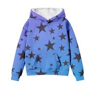 LOIJMK Cute Hoodies for Tween Girls Long Sleeve Star Graphic Oversized Sweatshirts Cute Fall Pullover Tops Comfy Winter Outfits Mädchen Pullover 128, azul, 1-2 años