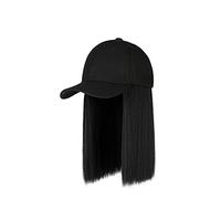 LOIJMK Estilo de pelo Gorro de béisbol largo ajustable con visera de ganchillo (A, talla única)