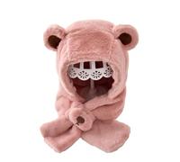 LOIJMK Gorro infantil con bufanda integrada, ideal para el invierno, cálido y versátil. Pantalones de barro 98 (Z2-Hot Pink, 1-4 años)