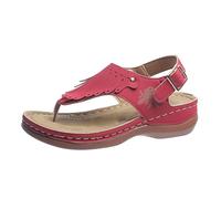 LOIJMK Hebilla de cinturón hueco lateral casual con parte inferior plana, zapatos romanos, sandalias de verano para mujer, sandalias de moda para mujer, zapatos de primavera para mujer, rojo, 40 EU