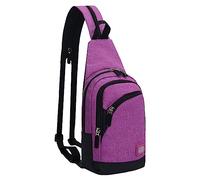 LOIJMK Hombres mujeres al aire libre solo hombro cremallera bolsa de hombro Ciclismo deportes pecho montañismo viaje pequeña mochila bicicleta manillar bolsas, morado, talla única