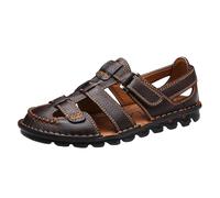 LOIJMK Hombres Transpirable Cosido a Mano Calzado Casual Playa Lazy PU Comercio Exterior Sandalias y Zapatos Hombres, b, 39 EU
