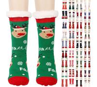LOIJMK Invierno Navidad Anti Fleece Engrosada Cordero Lana Calcetines Zapatillas Calcetines Calcetines Carnaval Medias Rojo, Z1-2-negro, Talla única