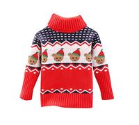 LOIJMK Jersey de cuello alto con dibujos animados supera los 13 en blanco, rojo, 4-5 años