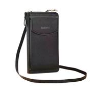 LOIJMK La cartera de embrague original, moderna bolsa para teléfono móvil, coreana, gran capacidad, cartera de doble capa, bolso de hombro multifuncional para mujer, cartera grande (BK1, talla única)
