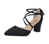 LOIJMK Moda de las mujeres casual punta punta cuadrada tacones zapatos de boda zapatos de tacón alto sandalias de estrella zapatos de las señoras, Negro , 40 EU