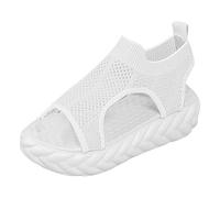 LOIJMK Mujer Casual Malla Fondo Grueso Zapatos Romanos Moda Verano Sandalias Mujer Fly Cuña Malla Zapatos Zapatos Mujer 42.5, Blanco, 43 EU
