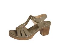 LOIJMK Mujer Casual Side Hollow Hebilla de Cinturón Tacón Grueso Zapatos Romanos Sandalias de Verano Sandalias de Moda Mujer Sandalias Jack Sandalias Mujer, café, 42 EU
