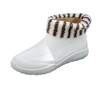 LOIJMK Mujer Primavera Verano Otoño e Invierno Short Sleeved Cotton Removable and Washable Outdoor Fashion Student Work Fishing Non Slip Warm Rubber Shoes Rain Boots Damen Outdoor Schuhe, Blanco, 39