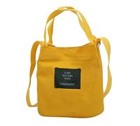 LOIJMK Mujeres Simple Arte Chica Lona Fresco Casual Bandolera Herramienta Pulsera Con Bolsillos, amarillo, talla única