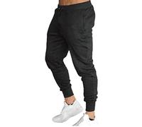LOIJMK Pantalones deportivos para hombre, color sólido, elásticos, pantalones de chándal largos y ajustados, transpirables, ajustados, informales, elásticos, con cordón y bolsillos