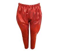 LOIJMK Pantalones para niña primavera/multicolor con lentejuelas para cumpleaños, actuación de bebé, rojo, 6-7 años