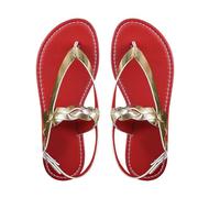 LOIJMK Pantuflas de mujer de gran tamaño abierto de encaje plano versátil hebilla casual sandalias zapatos de mujer 44, dorado, 36 EU