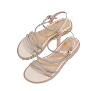 LOIJMK Sandalias de mujer estilo hadas romanos zapatos de playa ropa exterior moda todas las suelas suaves sandalias casuales zapatos mujer negro elegante, Blanco, 40 EU