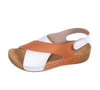 LOIJMK Sandalias de mujer plataforma suela gruesa con falda casual de encaje abierto versátil playa casual sandalias S zapatos mujer botines, café, 44 EU
