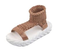 LOIJMK Sandalias de mujer Sandalias gruesas con plataforma Zapatos romanos abiertos coreanos transpirables y cómodas Sandalias casuales Zapatos ligeros para mujer, marrón, 38 EU